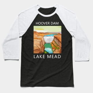 Hoover Dam Lake Mead Baseball T-Shirt